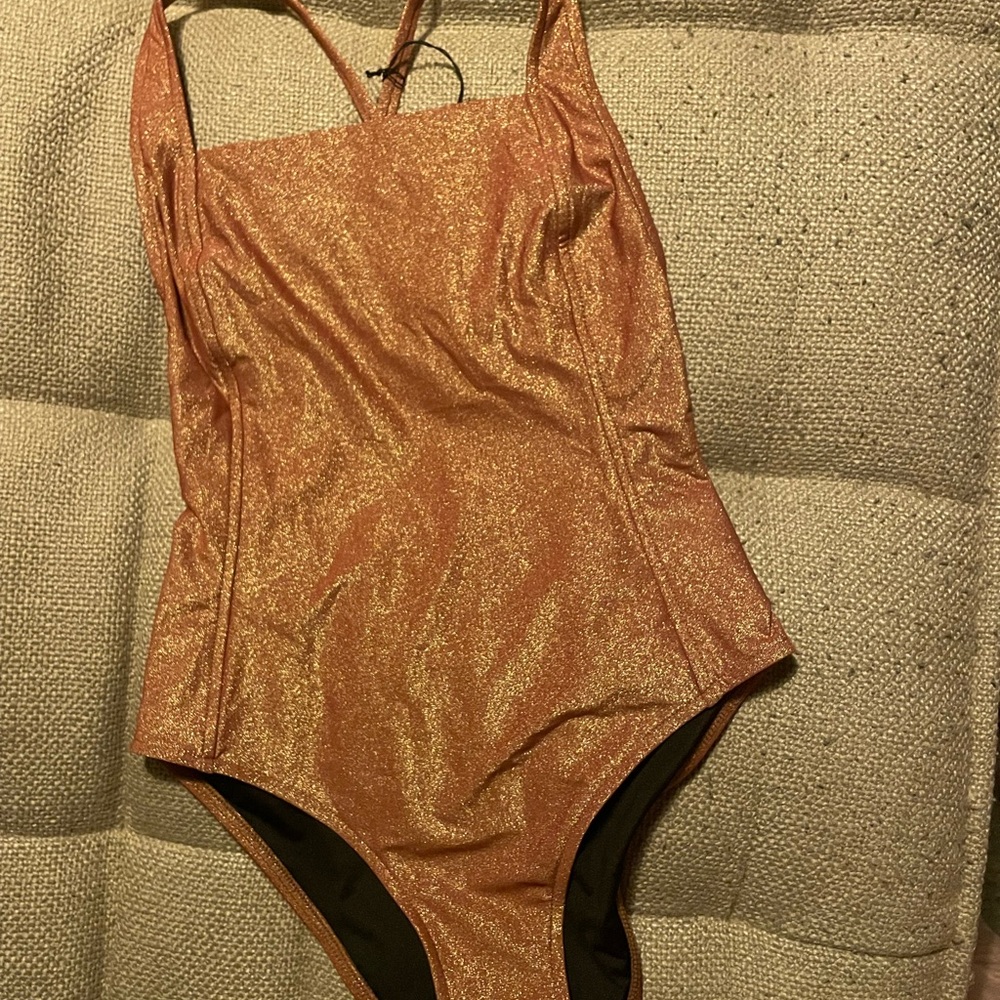 Wolford - nwt Metallic Luxe Bronze One Piece Swimsuit - Small - NWT
